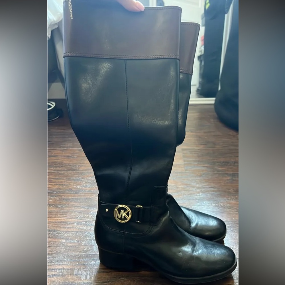 Michael Kors Black and Brown Leather Boots